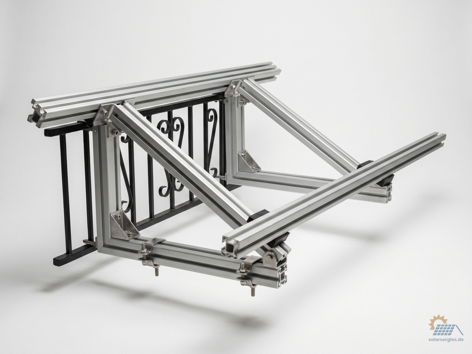Aluminium-Balkonhalterung mit Geländer-Klemmen